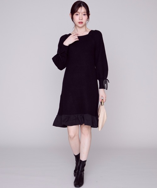 MISCH MASCH(ミッシュマッシュ)の「裾フリルミニニットワンピース/MM447417(ワンピース・レディース・ブルー/ブラック/ホワイト・フリ-)」の17枚目の写真