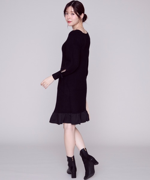 MISCH MASCH(ミッシュマッシュ)の「裾フリルミニニットワンピース/MM447417(ワンピース・レディース・ブルー/ブラック/ホワイト・フリ-)」の19枚目の写真