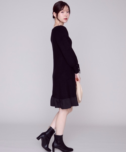 MISCH MASCH(ミッシュマッシュ)の「裾フリルミニニットワンピース/MM447417(ワンピース・レディース・ブルー/ブラック/ホワイト・フリ-)」の21枚目の写真