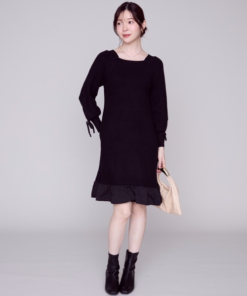 MISCH MASCH(ミッシュマッシュ)の「裾フリルミニニットワンピース/MM447417(ワンピース・レディース・ブルー/ブラック/ホワイト・フリ-)」の22枚目の写真