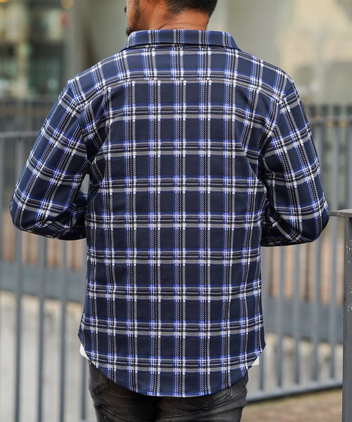 adamsJUGGLER（アダムスジャグラー）の「マチュアチェックロングシャツ（シャツ/ブラウス・メンズ・ブルー/ベージュ・M/L/XL/S）」の22枚目の写真