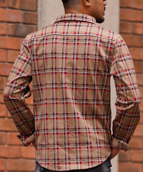 adamsJUGGLER（アダムスジャグラー）の「マチュアチェックロングシャツ（シャツ/ブラウス・メンズ・ブルー/ベージュ・M/L/XL/S）」の17枚目の写真