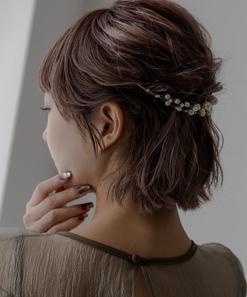 3連パールヘッドドレス（ハーフサイズ）（その他ヘア