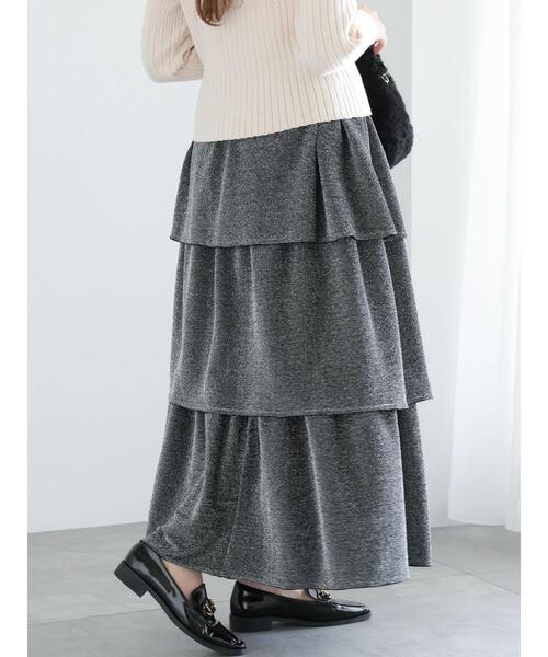 Te chichi（テチチ）の「【WEB限定】ラメティアードスカート（スカート・レディース・ブラック/シルバー/ブルー・F）」の3枚目の写真