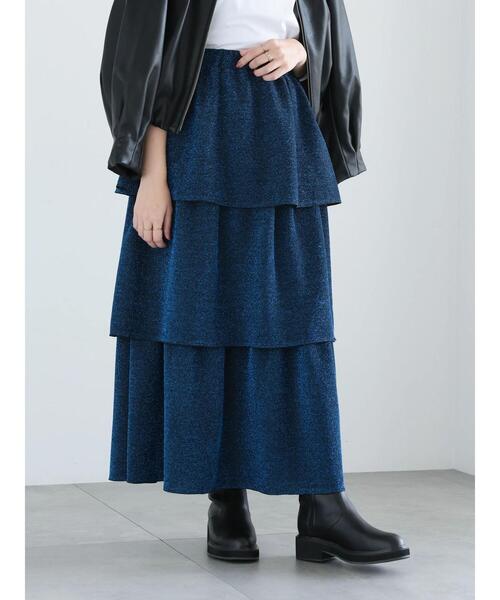 Te chichi（テチチ）の「【WEB限定】ラメティアードスカート（スカート・レディース・ブラック/シルバー/ブルー・F）」の4枚目の写真