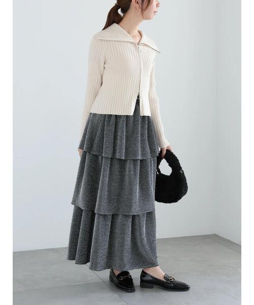 Te chichi（テチチ）の「【WEB限定】ラメティアードスカート（スカート・レディース・ブラック/シルバー/ブルー・F）」の5枚目の写真