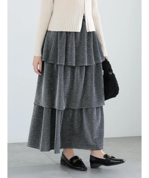 Te chichi（テチチ）の「【WEB限定】ラメティアードスカート（スカート・レディース・ブラック/シルバー/ブルー・F）」の8枚目の写真