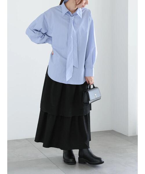 Te chichi（テチチ）の「【WEB限定】ラメティアードスカート（スカート・レディース・ブラック/シルバー/ブルー・F）」の9枚目の写真