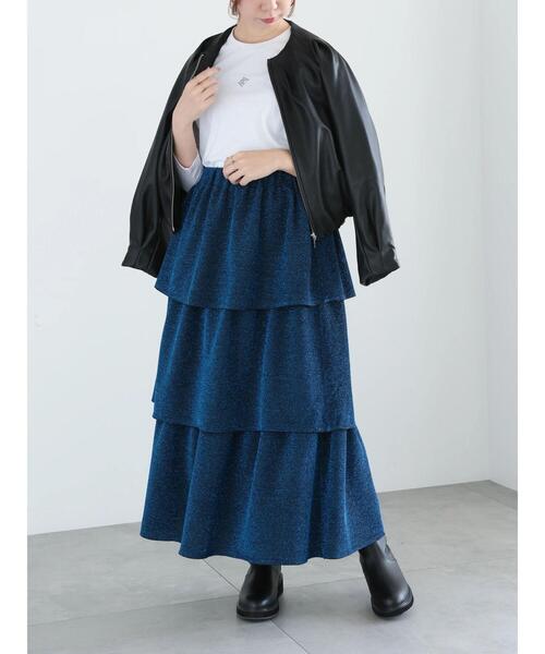 Te chichi（テチチ）の「【WEB限定】ラメティアードスカート（スカート・レディース・ブラック/シルバー/ブルー・F）」の18枚目の写真