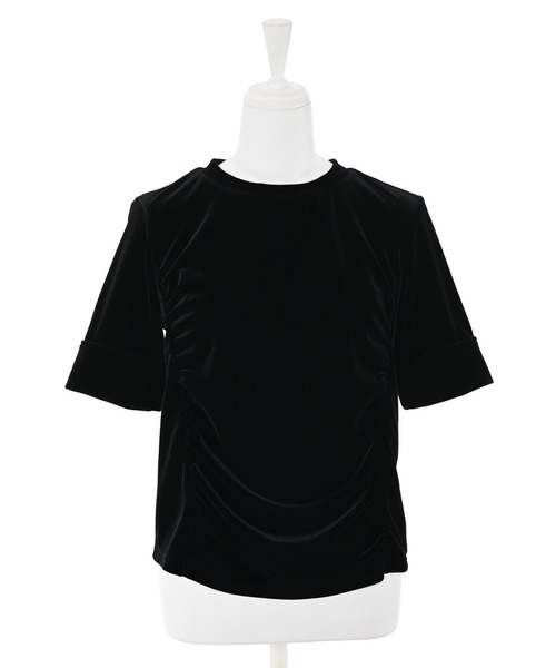 Narcissus(ナルシス)の「【MIDVEIN】ベロアTシャツ(Tシャツ/カットソー・レディース・レッド/ブラック・FREE)」の7枚目の写真