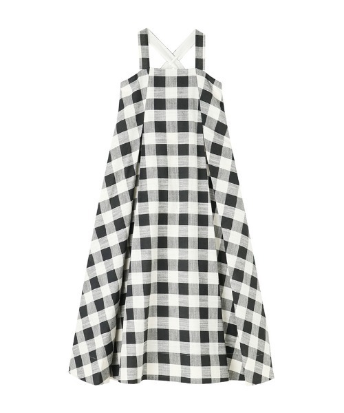 JENNE(ジェンヌ)の「リネン風大人チェックワンピース(ワンピース・レディース・ブラック・SMALL/MEDIUM/LARGE)」の14枚目の写真
