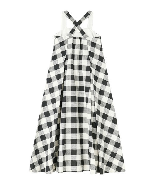 JENNE リネン風大人チェックワンピース　Lサイズ リネン風大人チェックワンピース（ワンピース）｜JENNE