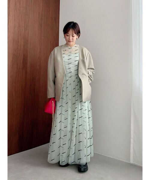 OUNNOUN（オウンノウン）の「【OUNNOUN】ロゴプリントチュールワンピース（ワンピース・レディース・ブラック/ベージュ/ミント・MEDIUM/SMALL）」の17枚目の写真