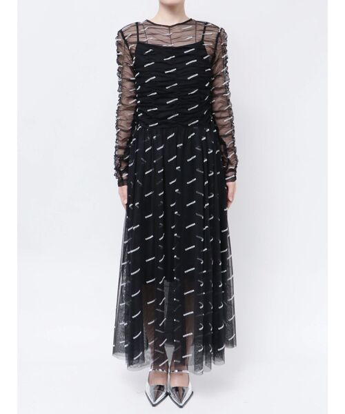 OUNNOUN（オウンノウン）の「【OUNNOUN】ロゴプリントチュールワンピース（ワンピース・レディース・ブラック/ベージュ/ミント・MEDIUM/SMALL）」の21枚目の写真