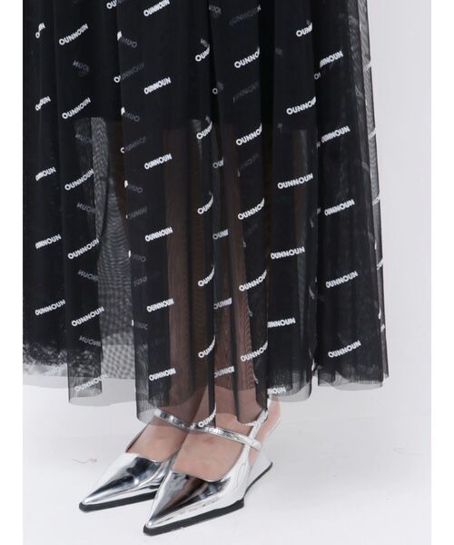 OUNNOUN（オウンノウン）の「【OUNNOUN】ロゴプリントチュールワンピース（ワンピース・レディース・ブラック/ベージュ/ミント・MEDIUM/SMALL）」の6枚目の写真