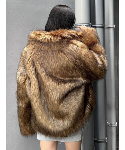 セール】フェイクファーラインジャガードコート（その他アウター