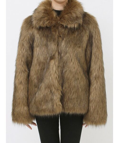 セール】フェイクファーラインジャガードコート（その他アウター