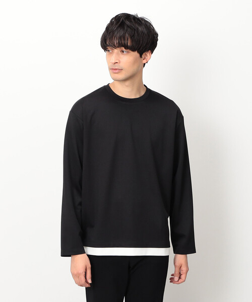 COMME CA ISM(コムサイズム)の「ストレッチポンチ フェイクレイヤードTシャツ(Tシャツ/カットソー・メンズ・ホワイト/ネイビー/ブルー/ブラック・MEDIUM/LARGE)」の2枚目の写真