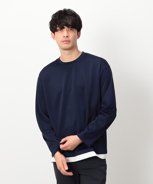COMME CA ISM(コムサイズム)の「ストレッチポンチ フェイクレイヤードTシャツ(Tシャツ/カットソー・メンズ・ホワイト/ネイビー/ブルー/ブラック・MEDIUM/LARGE)」の17枚目の写真