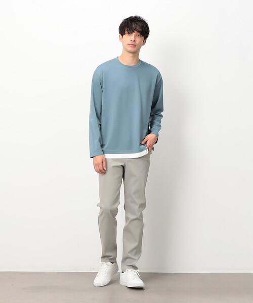 COMME CA ISM(コムサイズム)の「ストレッチポンチ フェイクレイヤードTシャツ(Tシャツ/カットソー・メンズ・ホワイト/ネイビー/ブルー/ブラック・MEDIUM/LARGE)」の16枚目の写真