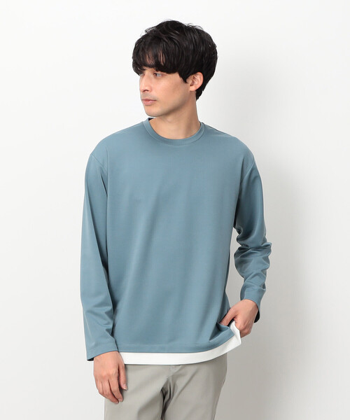 COMME CA ISM(コムサイズム)の「ストレッチポンチ フェイクレイヤードTシャツ(Tシャツ/カットソー・メンズ・ホワイト/ネイビー/ブルー/ブラック・MEDIUM/LARGE)」の15枚目の写真