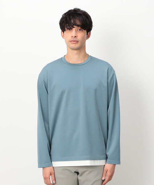COMME CA ISM(コムサイズム)の「ストレッチポンチ フェイクレイヤードTシャツ(Tシャツ/カットソー・メンズ・ホワイト/ネイビー/ブルー/ブラック・MEDIUM/LARGE)」の14枚目の写真