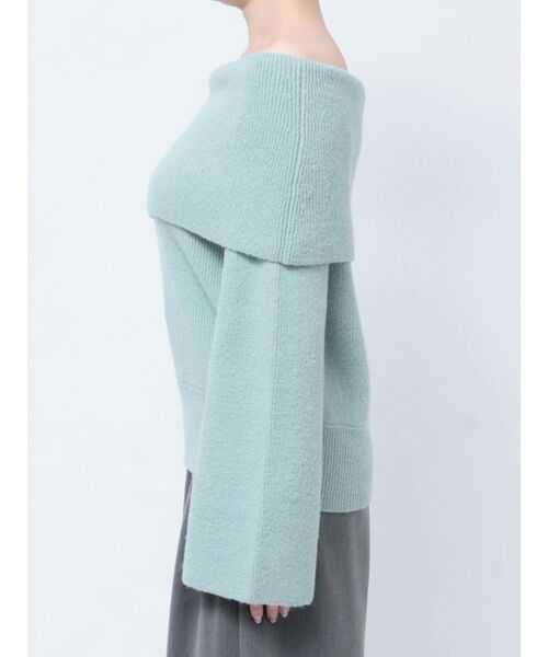 LAGUNAMOON（ラグナムーン）の「オフショルフレアスリーブニットプルオーバー（ニット/セーター・レディース・ミント/チャコールグレー/アイボリー・FREE）」の9枚目の写真