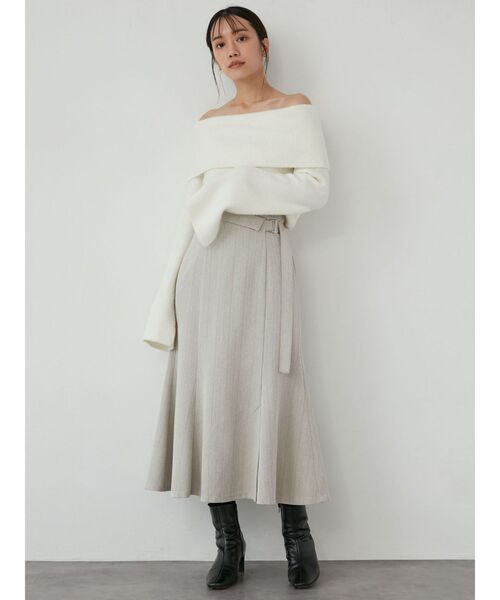 【セール】オフショルフレアスリーブニットプルオーバー（ニット/セーター）｜LAGUNAMOON（ラグナムーン）