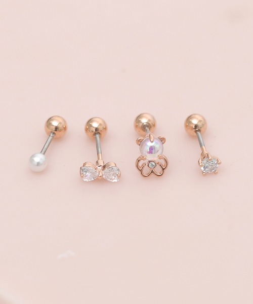 LINFA (リンファ)の「サージカルステンレス316L ビジューピアスセット3(ピアス(片耳用)・レディース・H/C/D/E/F/B/I/A/G・FREE)」の6枚目の写真