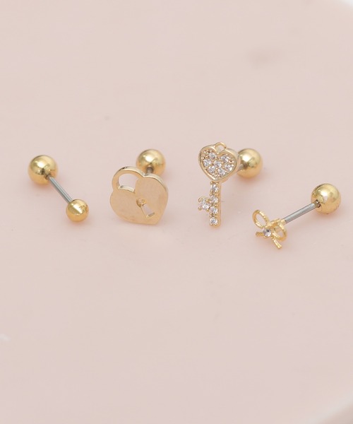 LINFA (リンファ)の「サージカルステンレス316L ビジューピアスセット3(ピアス(片耳用)・レディース・H/C/D/E/F/B/I/A/G・FREE)」の17枚目の写真