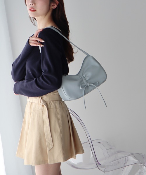 earth music&ecology(アースミュージックアンドエコロジー)の「リボンドロストハンドバッグ(ハンドバッグ・レディース・ブルー系その他/ブラウン/レッド・FREE)」の4枚目の写真