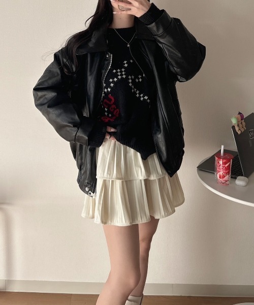 nemne store（ネンネストア）の「【seoup】アスキーニット（ニット/セーター・レディース・ブラック系/イエロー系/レッド系/ホワイト系・SMALL/MEDIUM）」の12枚目の写真