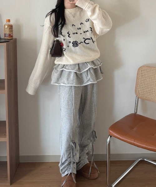 nemne store（ネンネストア）の「【seoup】アスキーニット（ニット/セーター・レディース・ブラック系/イエロー系/レッド系/ホワイト系・SMALL/MEDIUM）」の5枚目の写真