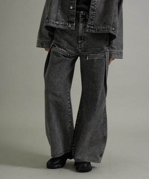 ELLUV/エルヴ】13ozヴィンテージデニム ジップギミック サイドタック