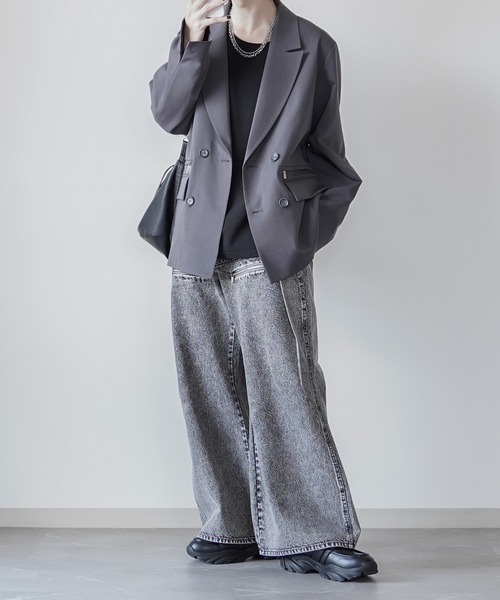 ELLUV（エルブ）の「【ELLUV/エルヴ】13ozヴィンテージデニム ジップギミック サイドタックフレアパンツ（デニムパンツ・メンズ・ライトインディゴブルー/ブラック/グレー・S/L/M）」の18枚目の写真