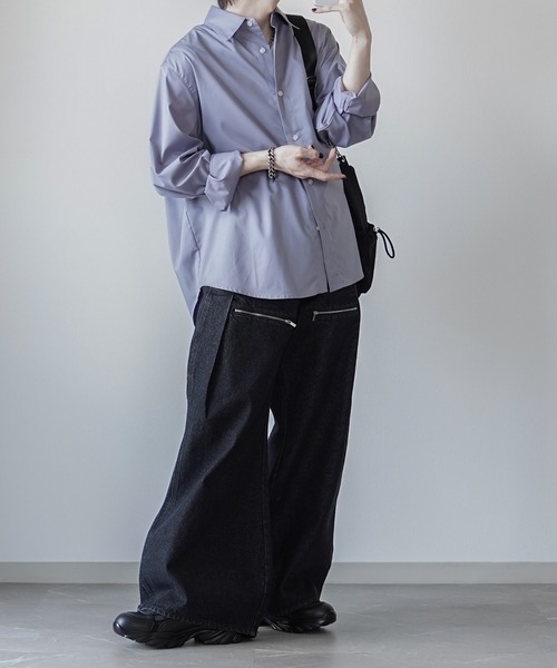 ELLUV（エルブ）の「【ELLUV/エルヴ】13ozヴィンテージデニム ジップギミック サイドタックフレアパンツ（デニムパンツ・メンズ・ライトインディゴブルー/ブラック/グレー・S/L/M）」の20枚目の写真