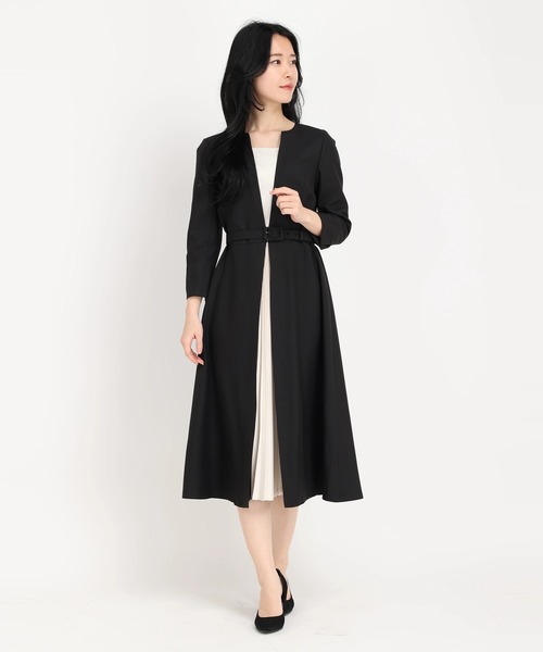 STRAWBERRY-FIELDS（ストロベリーフィールズ）の「セレモニー・オフィスシーンにおすすめなアイテム　センタープリーツワンピース（ワンピース・レディース・ベージュ/ブラック/グレー/ネイビー・3/2）」の8枚目の写真