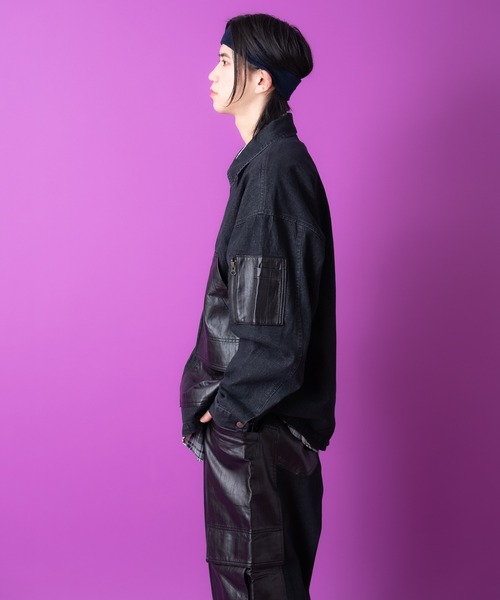 希少　美品m0851 アニリン　ブラックレザーシャツジャケット 希少 アニエスベー レザージャケット 本革 希少 アニエスベー レザー