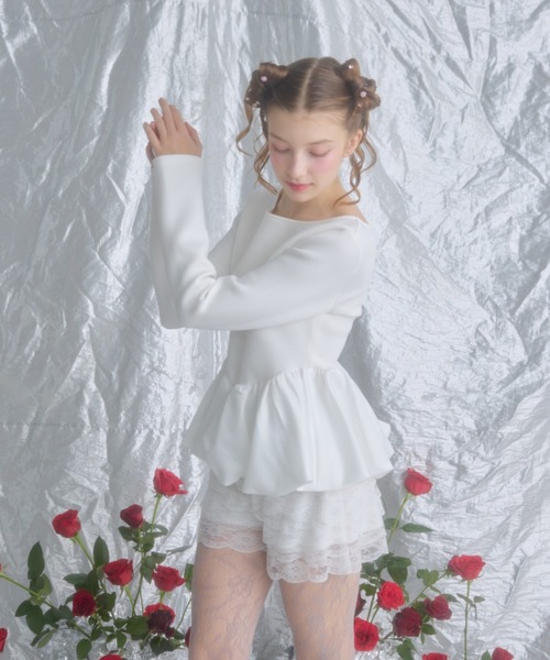 monepine(モネピネ)の「balloon layered sweat/バルーンレイヤードスウェット(スウェット・レディース・グレー/ホワイト・2/1)」の19枚目の写真