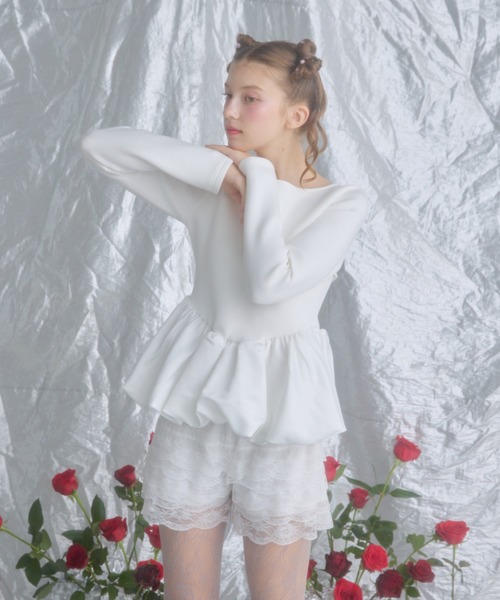 monepine(モネピネ)の「balloon layered sweat/バルーンレイヤードスウェット(スウェット・レディース・グレー/ホワイト・2/1)」の21枚目の写真