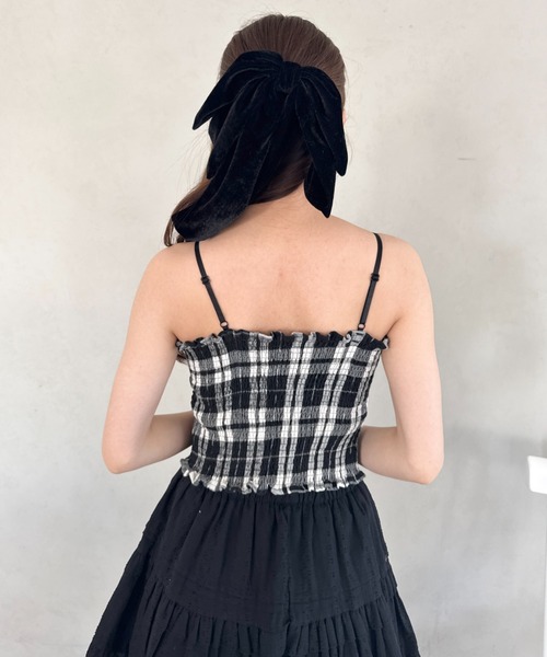 Loueme(ルエム)の「【2点SET】チェックビスチェ+メッシュ編みカーディガン(アンサンブル・レディース・ホワイト/ブラウン・FREE)」の14枚目の写真