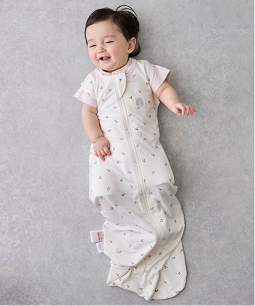 petit main（プティマイン）の「【やわらかストレッチ】スリーピングバック（おくるみ・キッズ・ベージュ/ライトグリーン/アイボリー/ライトピンク・S/L/M）」の2枚目の写真