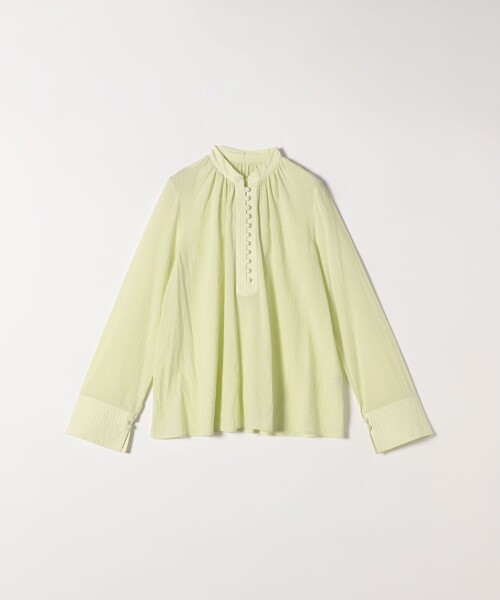 SHIPS for women / シップスウィメン SHIPS any:〈洗濯機可能〉シアー ボイル ボタン マオカラー シャツ セール】SHIPS any:〈洗濯機可能〉シアー ボイル ボタン