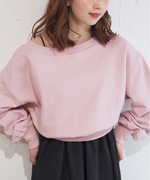 tiptop(ティップトップ)の「オフショルプルオーバー×ワンピースSET(ワンピース・レディース・グレー/チャコールグレー/ピンク・FREE)」の3枚目の写真