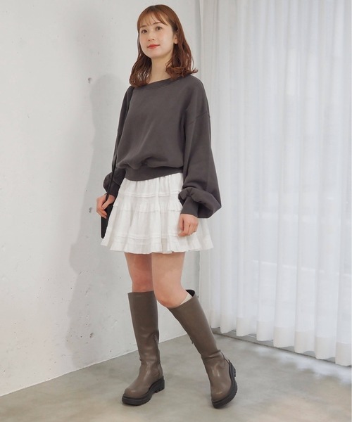 tiptop(ティップトップ)の「オフショルプルオーバー×ワンピースSET(ワンピース・レディース・グレー/チャコールグレー/ピンク・FREE)」の12枚目の写真