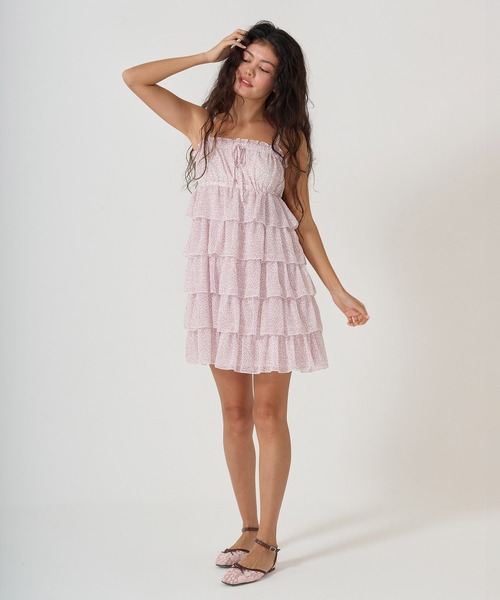 TINA：JOJUN（ティーナジョジュン）の「小花柄 フリルキャミワンピース TINA：JOJUN（ワンピース・レディース・ピンク/アイボリー・M）」の17枚目の写真