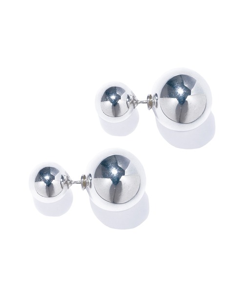 quip queint(クイップクエイント)の「【quip queint】bowling catch pierce M/ボウリング キャッチ ピアス M QU174 ※(ピアス(両耳用)・レディース・シルバー・FREE)」の3枚目の写真
