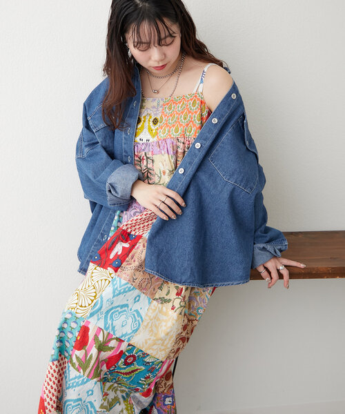 NAO（ナオ）の「【India series】【一枚で華やかに】パッチワークワンピース（ワンピース・レディース・ホワイト/その他1/ブルー・FREE）」の5枚目の写真