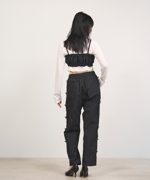 Nora Lily elle（ノラリリーエル）の「【Nora Lily】「elle」Side Ribbon Nylon Pants（その他パンツ・レディース・ベビーピンク/ブルーグレー/ブラック・FREE）」の15枚目の写真