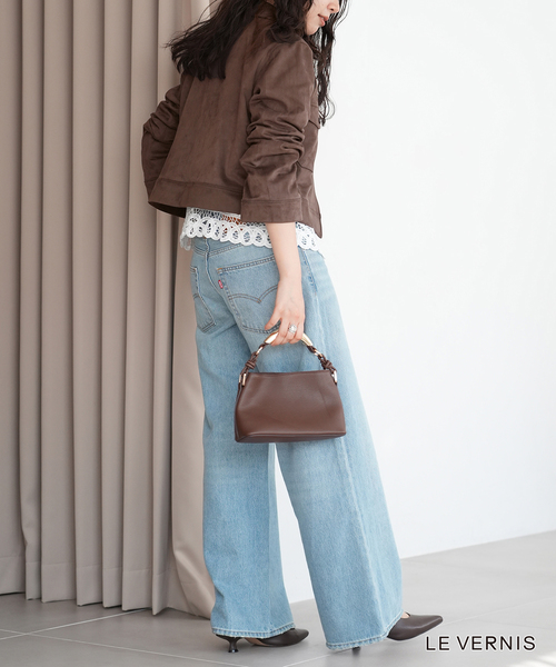 LE VERNIS(ル・ベルニ)の「LE VERNIS/ル ベルニ Sculpture boxy 244-210501(ショルダーバッグ・レディース・アイボリー/ブラウン・FREE)」の17枚目の写真